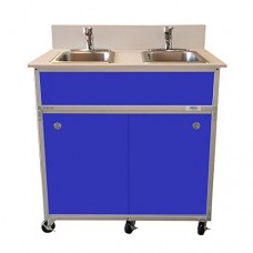 Monsam NS-002 NSF Certified Two Bowl Hand Washing Self Contained Sink  Blue - B00G6SLDD8